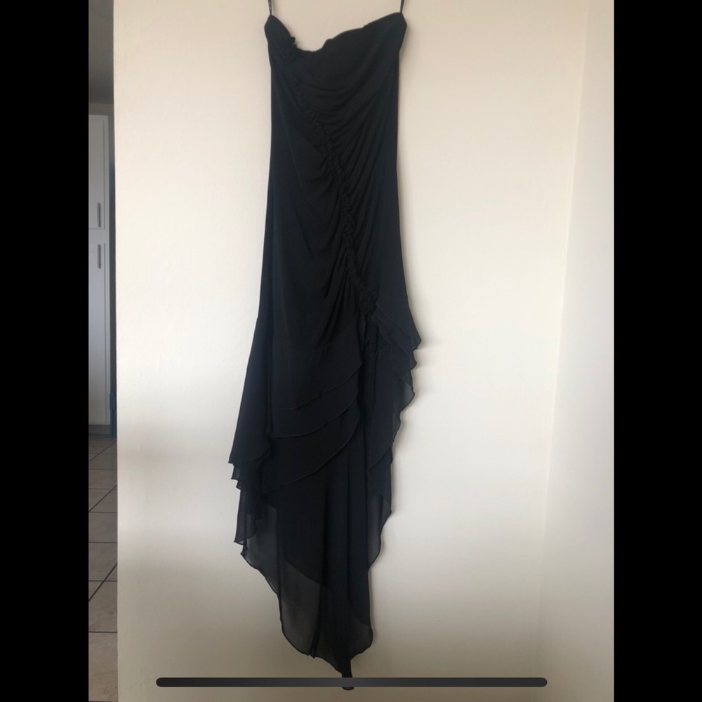 Jessica McClintock Strapless Formal Midi-Dress LBD